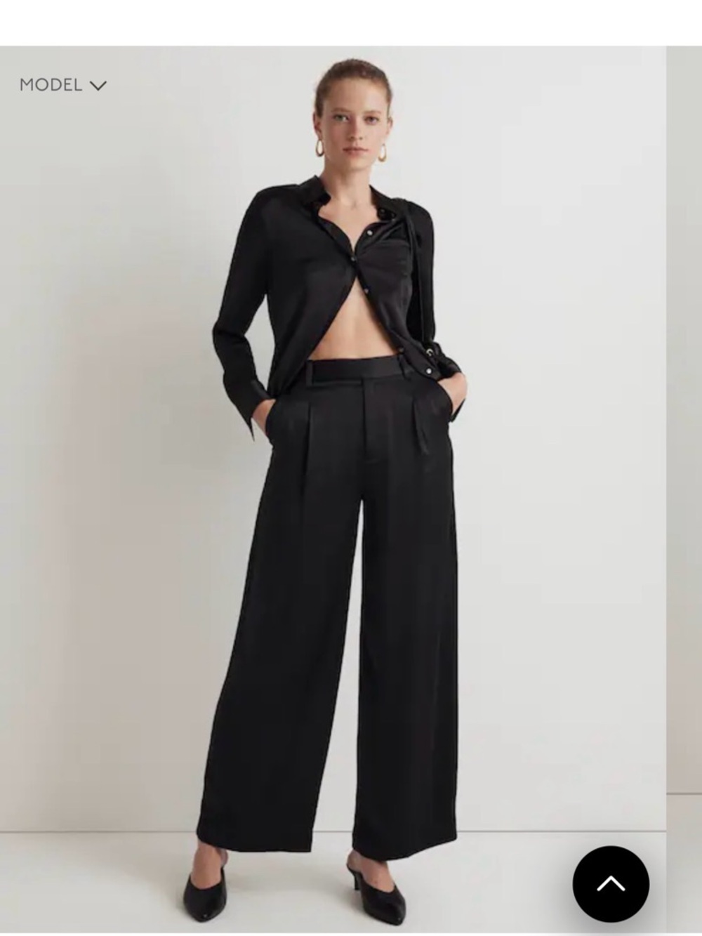 Madewell The Harlow Wide-Leg Pant in Satin